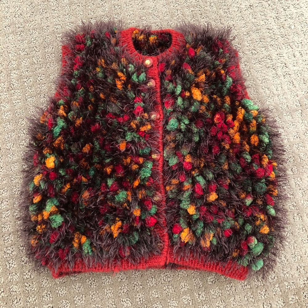 Hand made knitting sweater vest kid’s Sz 6t